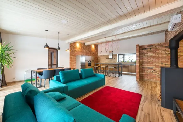 Living room of a short-term rental apartment